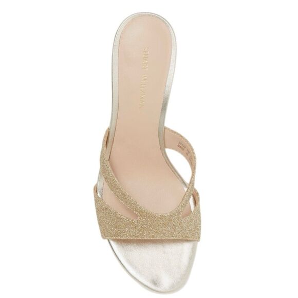 Stuart weitzman mariposa gold glitter sandals Size 8 New with box - Picture 6 of 8